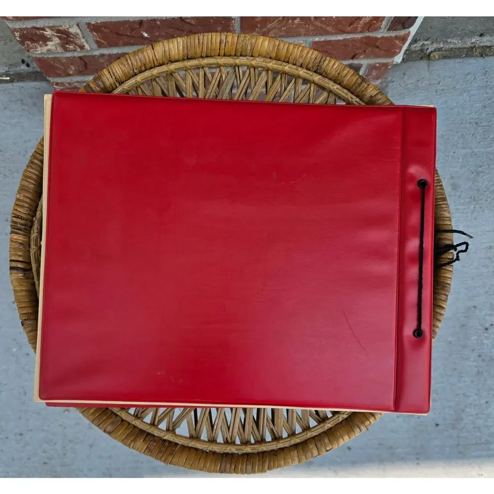 Vintage Ponytail Photo Scrapbook‎ Album MCM Red Vinyl Teen Girl Graphic 60s